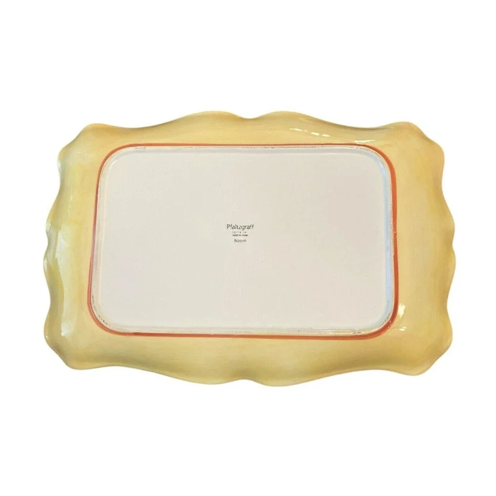 Pfaltzgraff Napoli Serving Tray 16x11x1.5 Hand-Painted Floral Rectangular MINT
